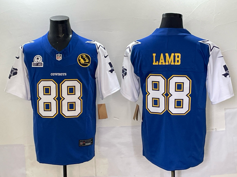 Men Dallas Cowboys #88 Lamb blue Nike 2025 Thanksgiving NFL Jersey 4